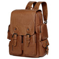 Vintage PU Leather Laptop Backpack – Large Capacity Travel & Business Companion