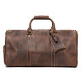 Handcrafted Vintage Leather Travel Shoulder Bag – Premium Cowhide Rolling Luggage
