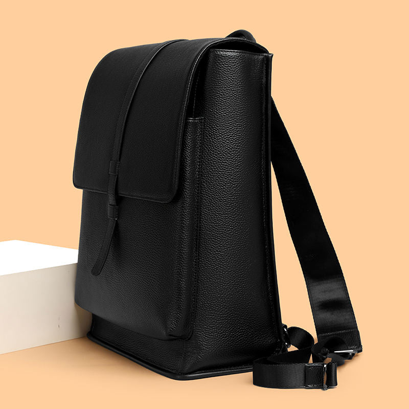 Premium Waterproof Leather Backpack – Large Capacity Laptop & Travel Companion