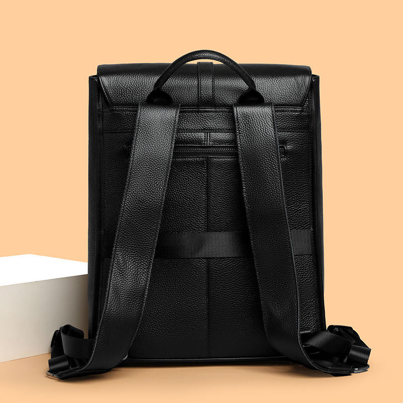 Premium Waterproof Leather Backpack – Large Capacity Laptop & Travel Companion