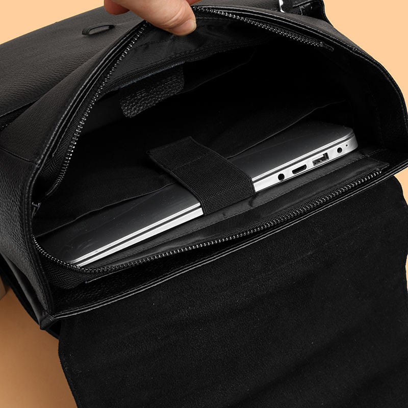 Premium Waterproof Leather Backpack – Large Capacity Laptop & Travel Companion