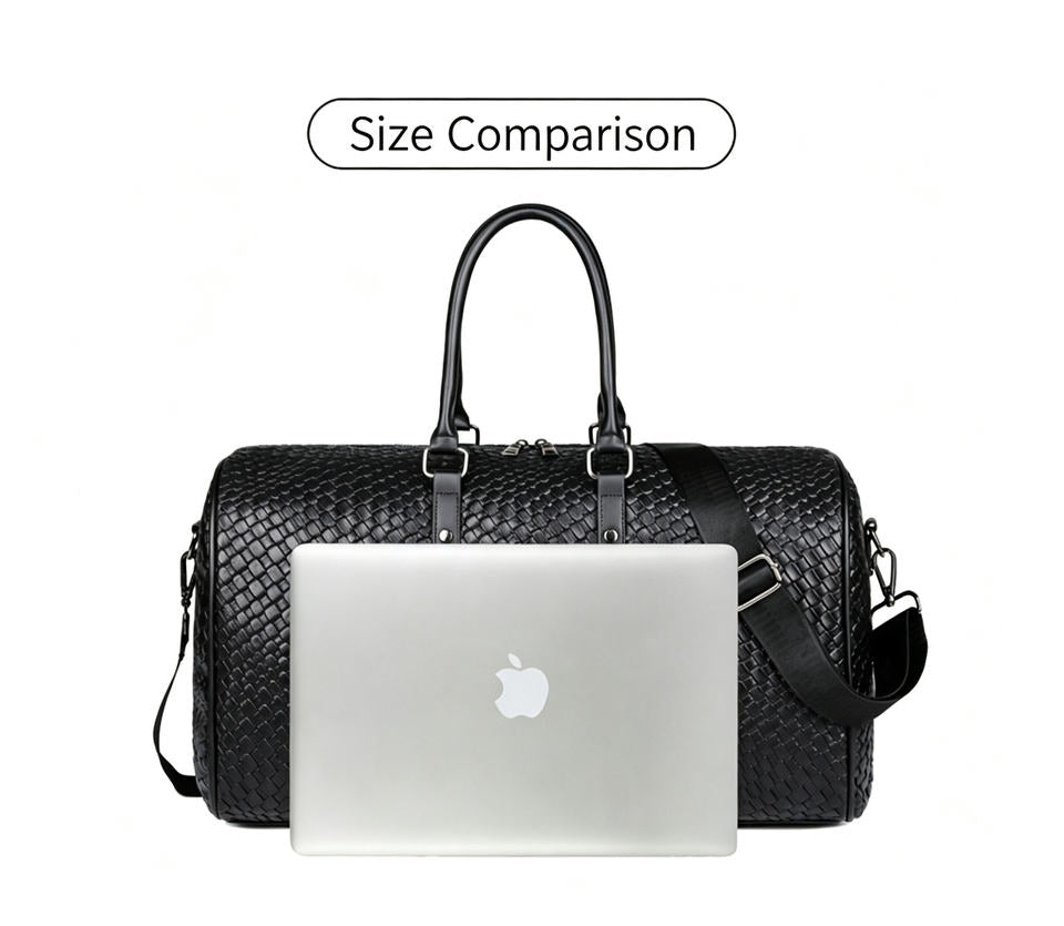 Premium Waterproof PU Leather Travel Duffel – Large Capacity Weekend Bag