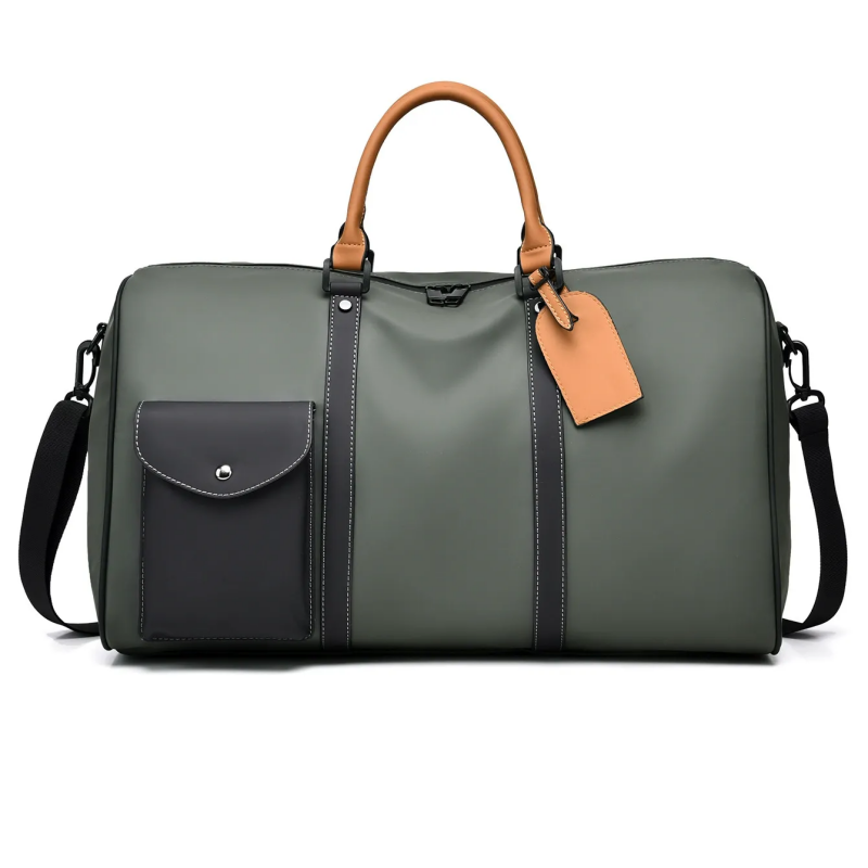 Luxury Water‑Resistant Leather Travel Duffel – Adjustable Strap & Multi‑Pocket Design