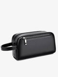 Premium Soft Leather Men's Travel Toiletry Bag – Luxury Cosmetic & Wash Pouch
